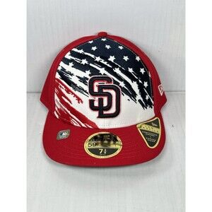 Size 7 3/8 New Era San Diego Padres 4th of July Low Profile 59FIFTY Hat Cap